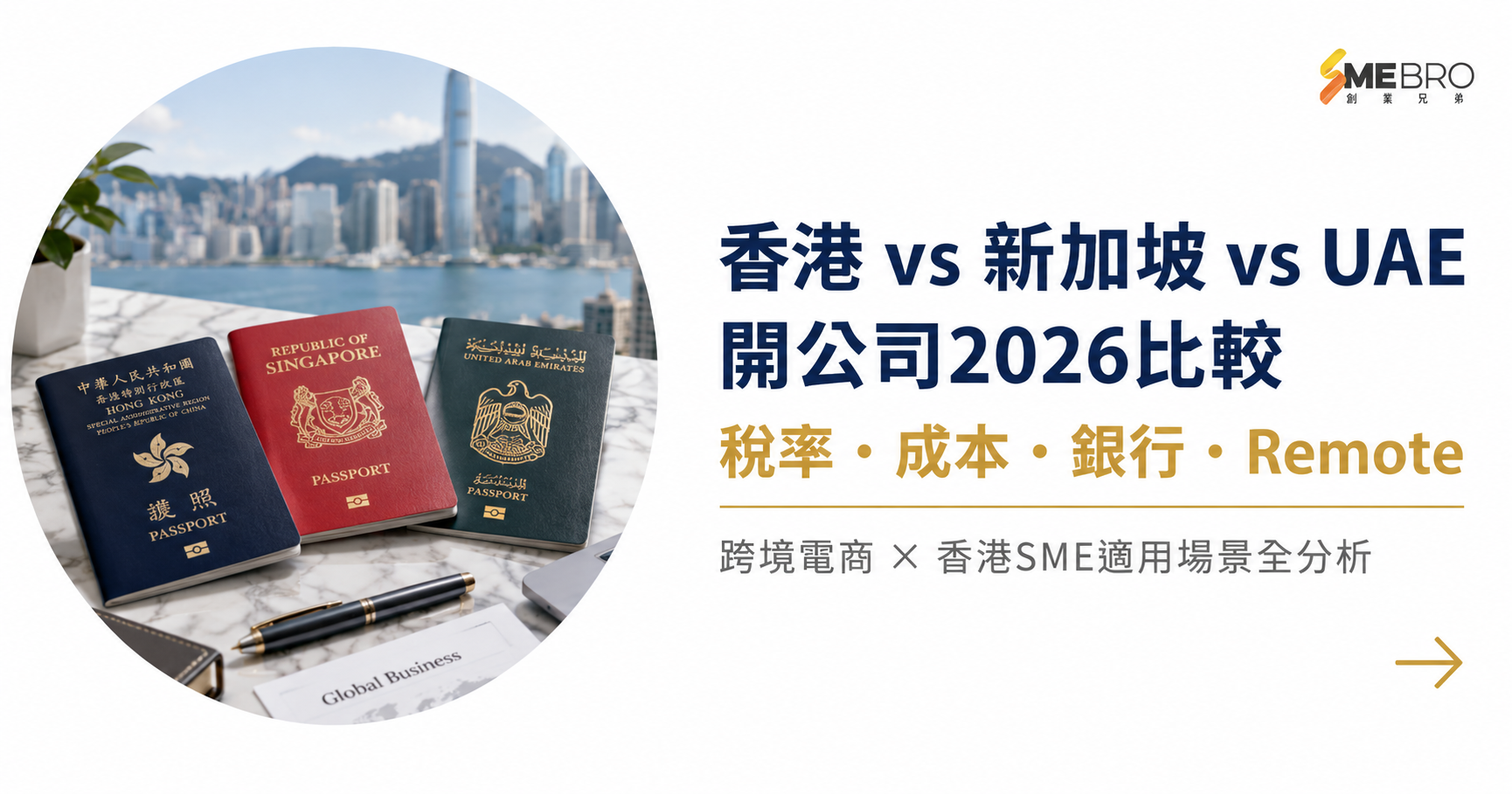 香港 vs 新加坡 vs UAE 開公司2026：稅率、銀行、成本、Remote Setup完整比較